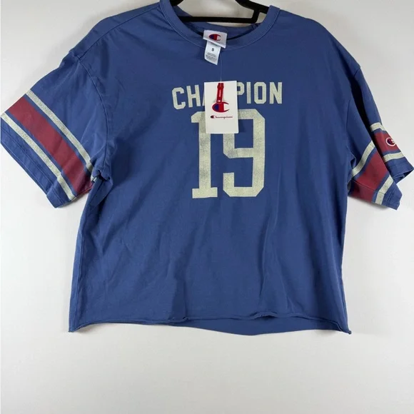 Champion Women's Short Sleeve Cropped T Shirt - Blue - S, XL & XXL - Picture 3 of 10